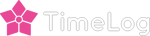 TimeLog logo 2021 - Pink Flower  & White text - Shadow
