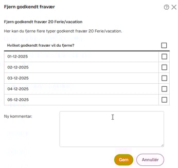 Fjern godkendt fravær