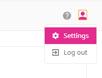 Your settings are available behind the person icon