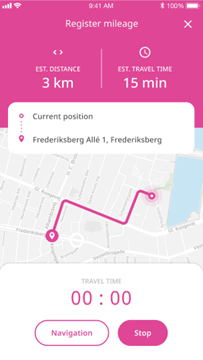 Navigation with maps in TimeLog Mobile